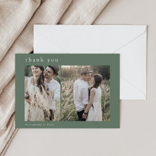 Carte De Remerciements EMELIA Flat Nature Bois rustique 2 Mariage photo