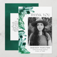 Emerald Green Watercolor Crystals Photo Graduation