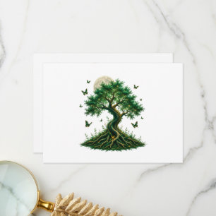 Carte De Remerciements emerald magic tree latte mug