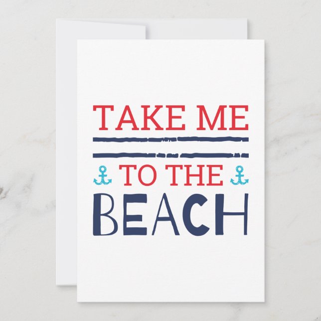 Carte De Remerciements Emmène-moi à la plage (Devant)