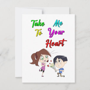 Carte De Remerciements Emmène-moi à ton cœur Saint-Valentin