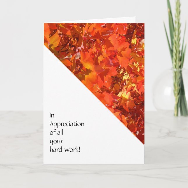 Carte De Remerciements Employee Cards In Appreciation all your hard work! (Devant)