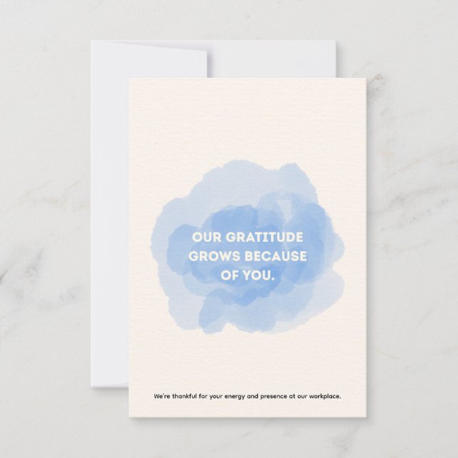 Carte De Remerciements Employee Staff Thank You Appreciation Card (Devant)