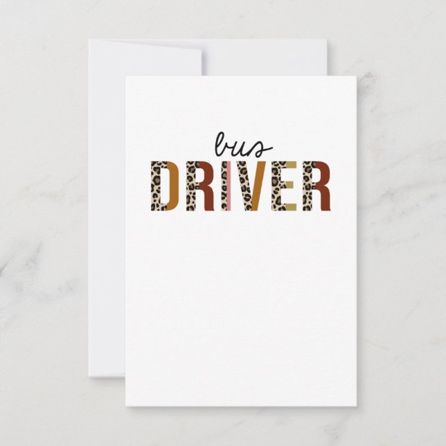 Carte De Remerciements Empreinte de léopard de chauffeur de bus amusant (Devant)