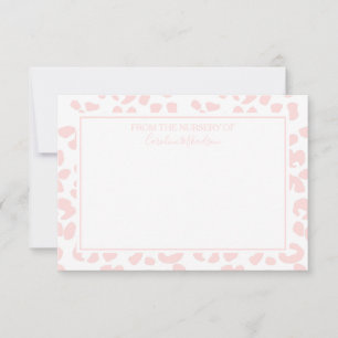 Carte De Remerciements Empreinte de léopard personnalisé rose et blanc