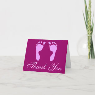 Carte De Remerciements Empreintes de pas de bébé (fille)