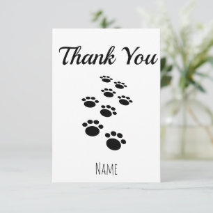 Carte De Remerciements Empreintes de Patte de Chien Éditable 