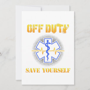 Carte De Remerciements EMS Off Duty Save You Paramedic Secourir drôle