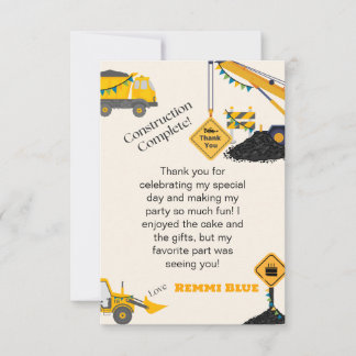Carte De Remerciements En construction ! Anniversaire