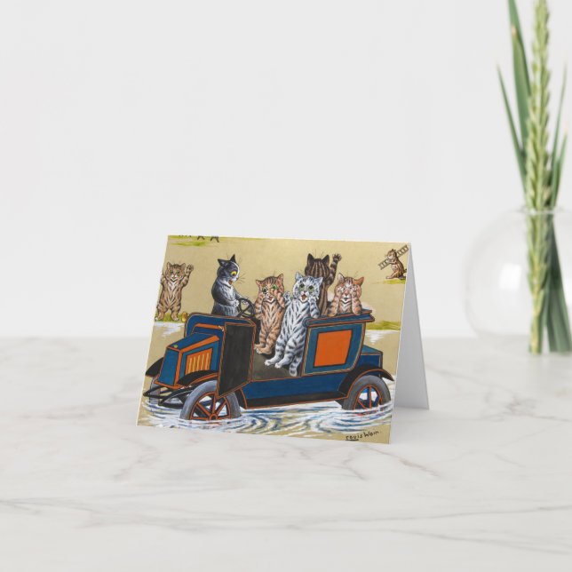 Carte De Remerciements En eau profonde par Louis Wain (Devant)