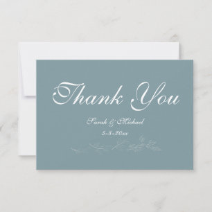 Carte de remerciements en feuille bleu clair