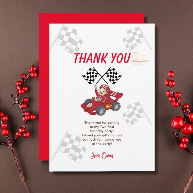 Carte De Remerciements En grandissant trop vite 2e anniversaire   (Créateur téléchargé)