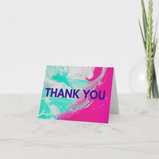 Carte de remerciements en marbre Tie Dye (Devant)