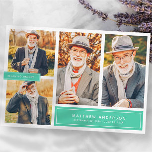 Carte De Remerciements En Mémoire Amoureuse Couleur moderne Quatre photos