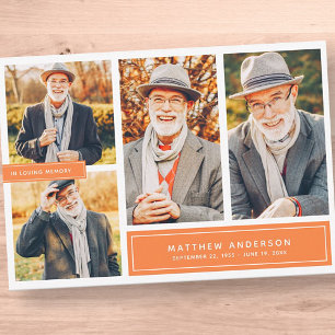 Carte De Remerciements En Mémoire Amoureuse Couleur moderne Quatre photos