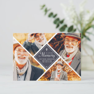 Carte De Remerciements En Mémoire Amoureuse Croix moderne Multiphoto