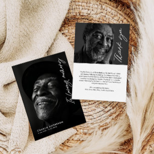 Carte De Remerciements En Mémoire Amoureuse Script moderne 2-Photo Funéra