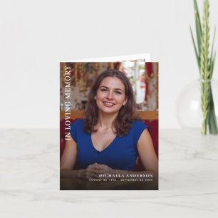 Carte De Remerciements En Mémoire d'amour 4-Photo Funérailles/Mémorial