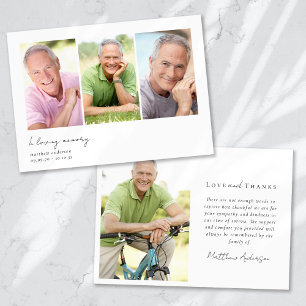 Carte De Remerciements En mémoire d'amour Multiples photos Sympathie Funé