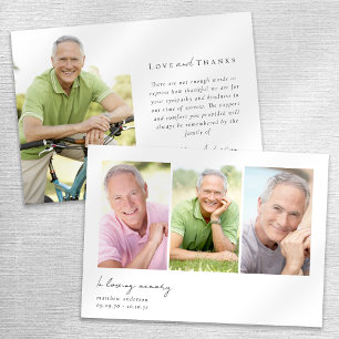 Carte De Remerciements En mémoire d'amour Multiples photos Sympathie Funé