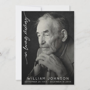 Carte De Remerciements En mémoire d'amour Souvenir Photo Funérailles