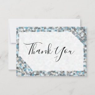 Carte de remerciements en pierre Abstraite bleu et