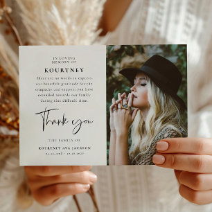 Carte De Remerciements En souvenir affectueux Photo et message personnali