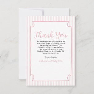 Carte de remerciements en verre Martini à rayures 