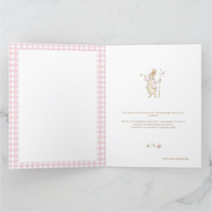 Carte De Remerciements En vichy rose Pierre le Baby shower de monographie
