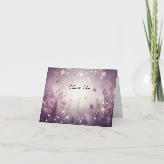 Carte De Remerciements Enchantement Starlit dans le Mariage Bloom (Devant)