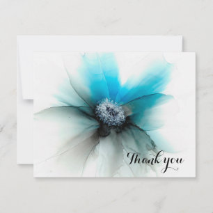 Carte De Remerciements encre de fleur bleue/alcool