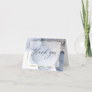 Carte De Remerciements Encre Mauve Abstrait Poussiéreux Violet 