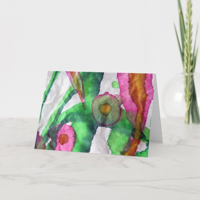 Carte De Remerciements encres de sumi du jour 3 d'écoulement (Devant)