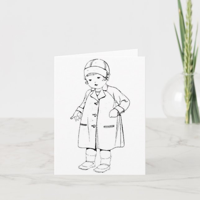 Carte De Remerciements Enfant en Raincoat (Devant)