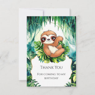 Carte De Remerciements Enfant Personnalisé Anniversaire Paresseux
