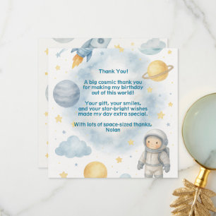 Carte De Remerciements Enfants cosmiques hors de ce monde   Fête spatiale
