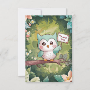 Carte De Remerciements Enfants de Nuit Hibou 