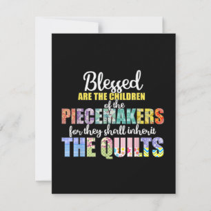 Carte De Remerciements Enfants des Bienheureux Piecemakers Broderie Trico
