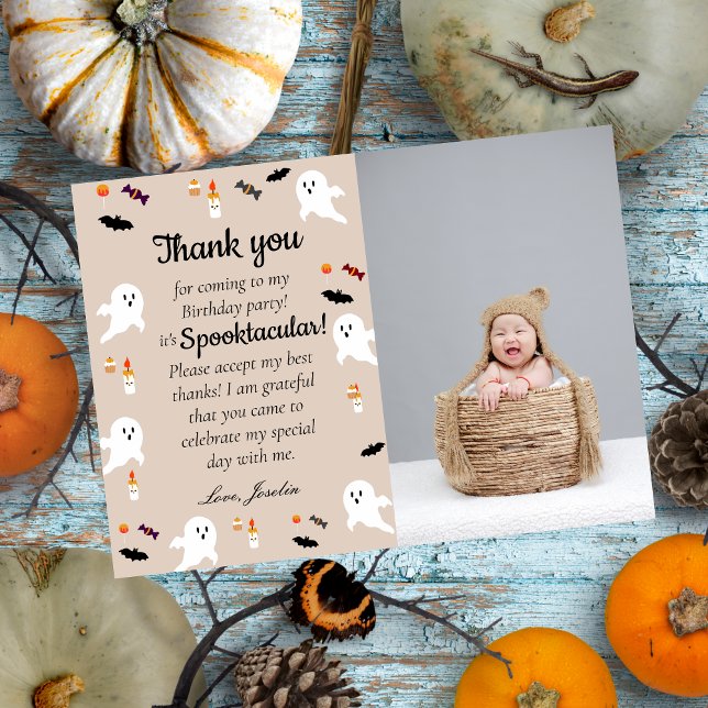 Carte De Remerciements Enfants éffrayants halloween 1er anniversaire (Créateur téléchargé)
