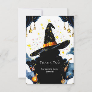 Carte De Remerciements Enfants Enchantés Anniversaire du Magicien Pastel
