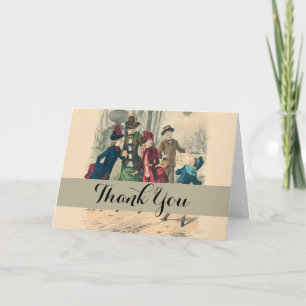 Carte De Remerciements Enfants Famille Antique Victorien Enfant