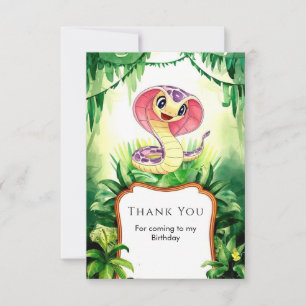 Carte De Remerciements Enfants Forêt Serpent Anniversaire