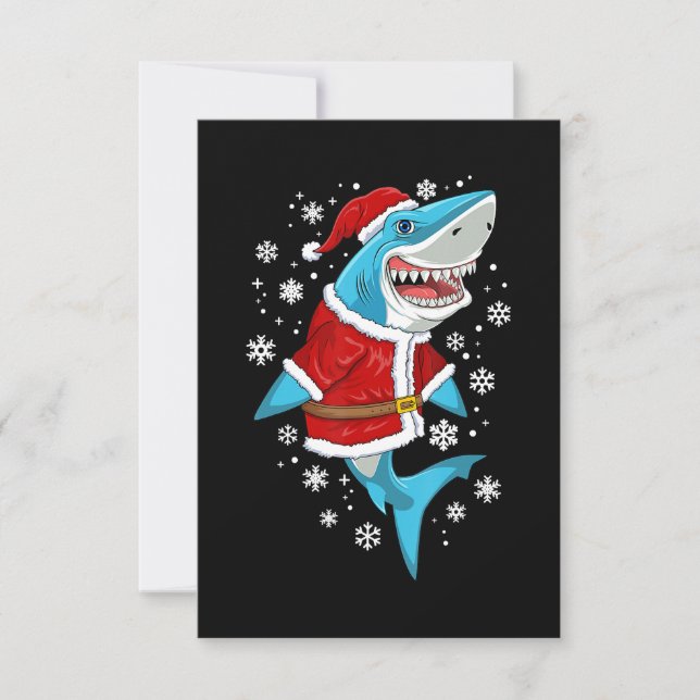 Carte De Remerciements Enfants Père Noël Sharkmas Noël Enfants (Devant)