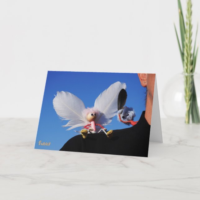 Carte De Remerciements Engel fubby sur l'épaule. (Devant)