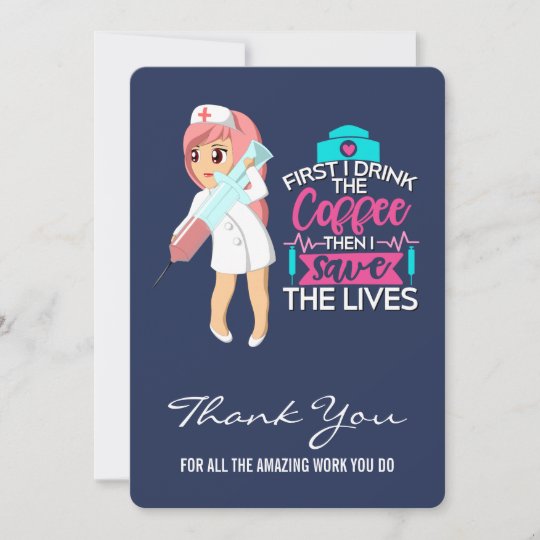 Carte De Remerciements Enonciation Drole Avec Le Jour De L Infirmiere Zazzle Fr