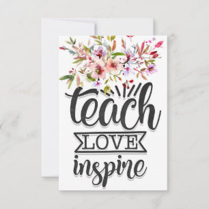 Carte De Remerciements Enseignant Apprendre Amour Inspirer