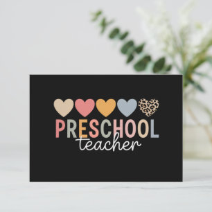Carte De Remerciements Enseignant Préscolaire Retour à l'école 