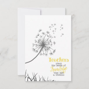Carte De Remerciements Enseignants Plante Les Graines De Connaissances