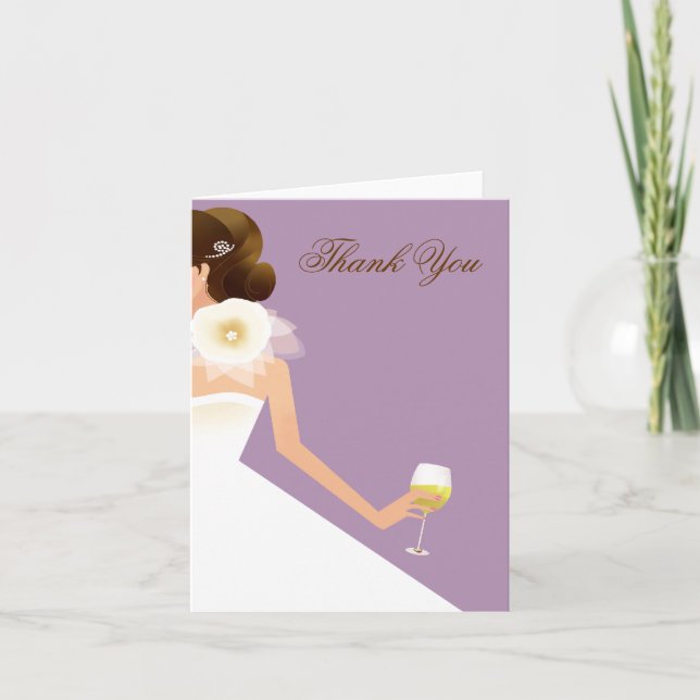 Carte De Remerciements Ensemble nuptiale de vin (lilas) (Devant)
