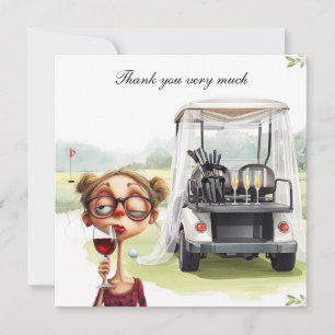 Carte De Remerciements Enterrement de vie de jeune fille golf pour femme